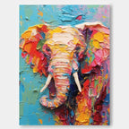 Textured Palette Knife Elephant Painting