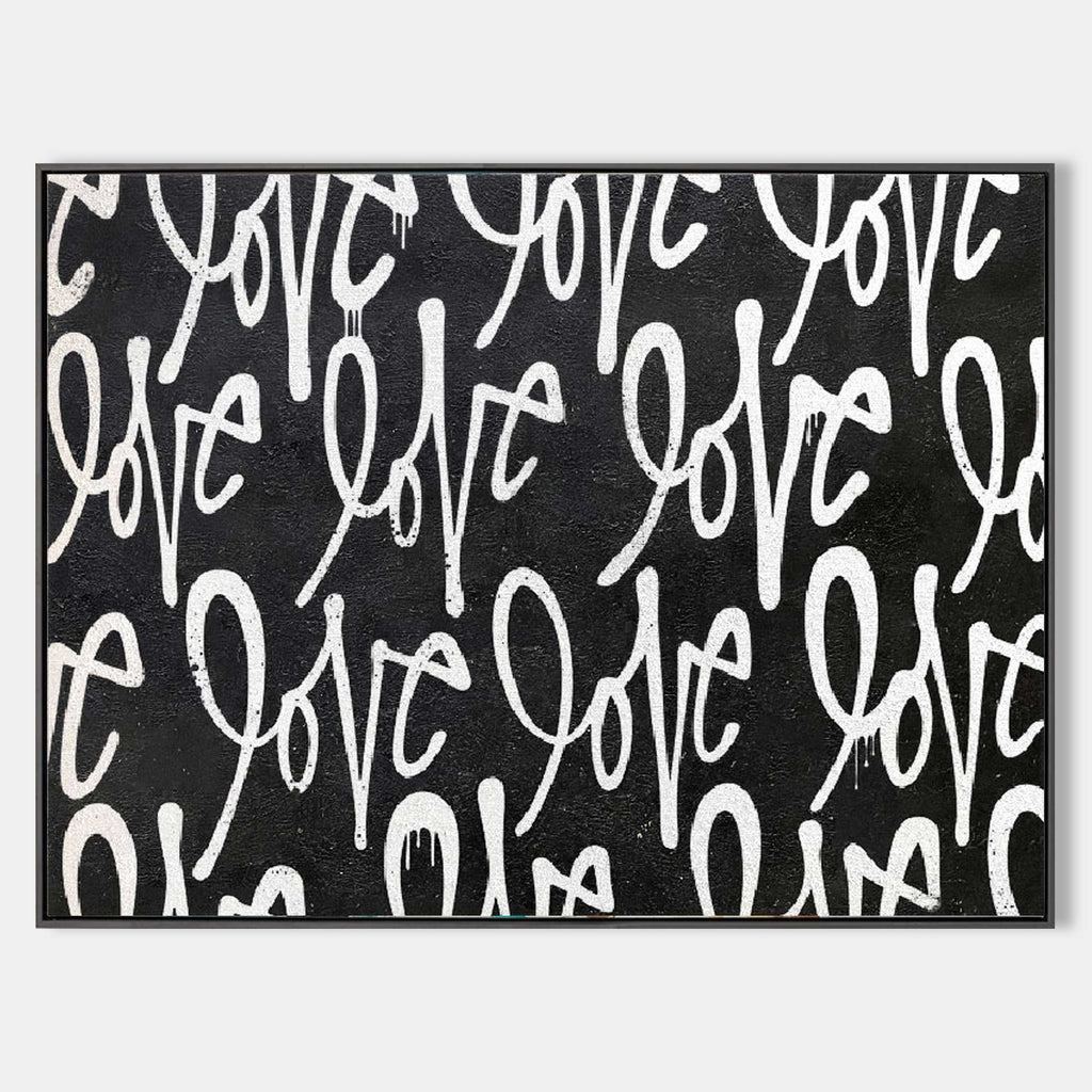 Keith Haring Love Text Graffiti Oil Painting Modern Wall Art