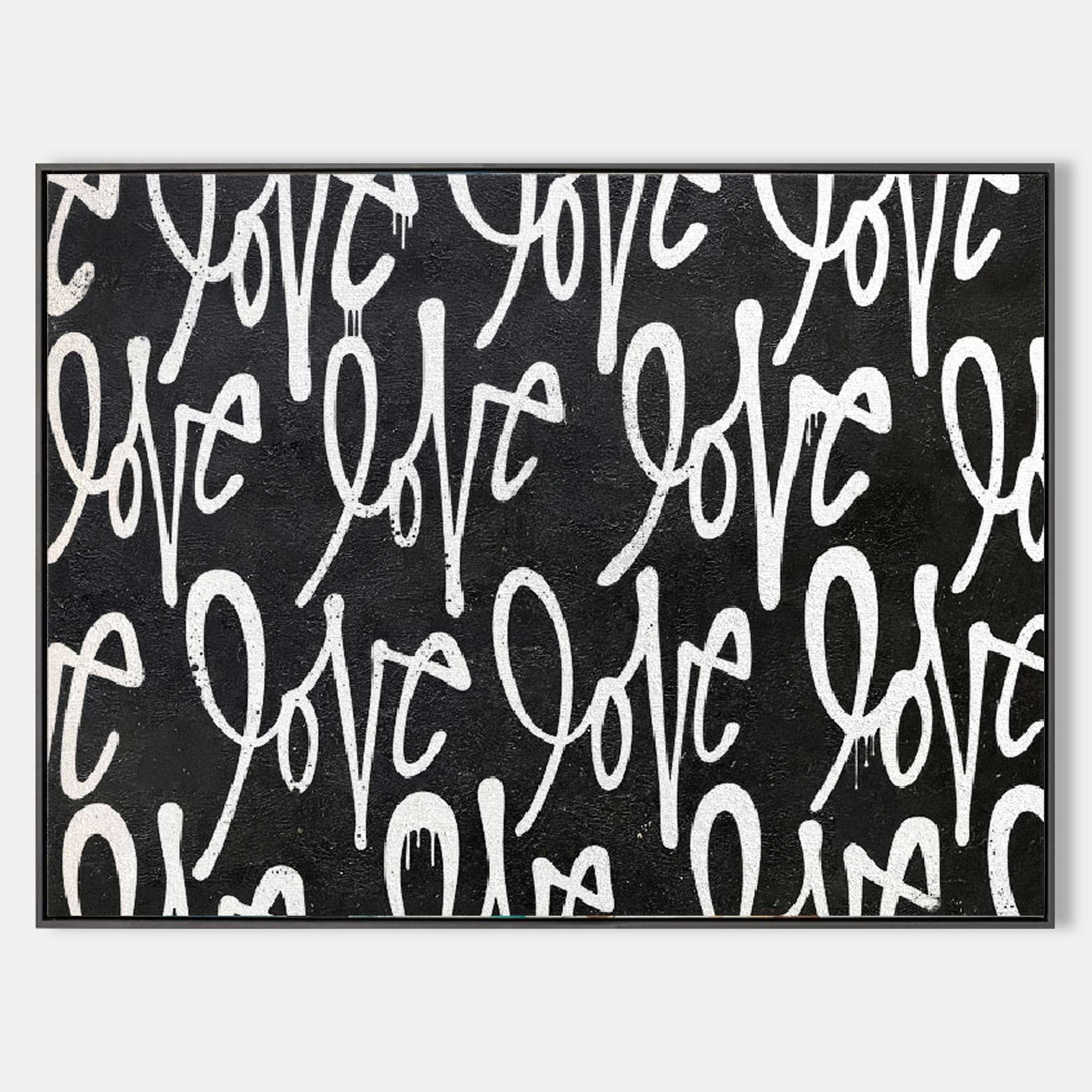 Keith Haring Love Text Graffiti Oil Painting Modern Wall Art