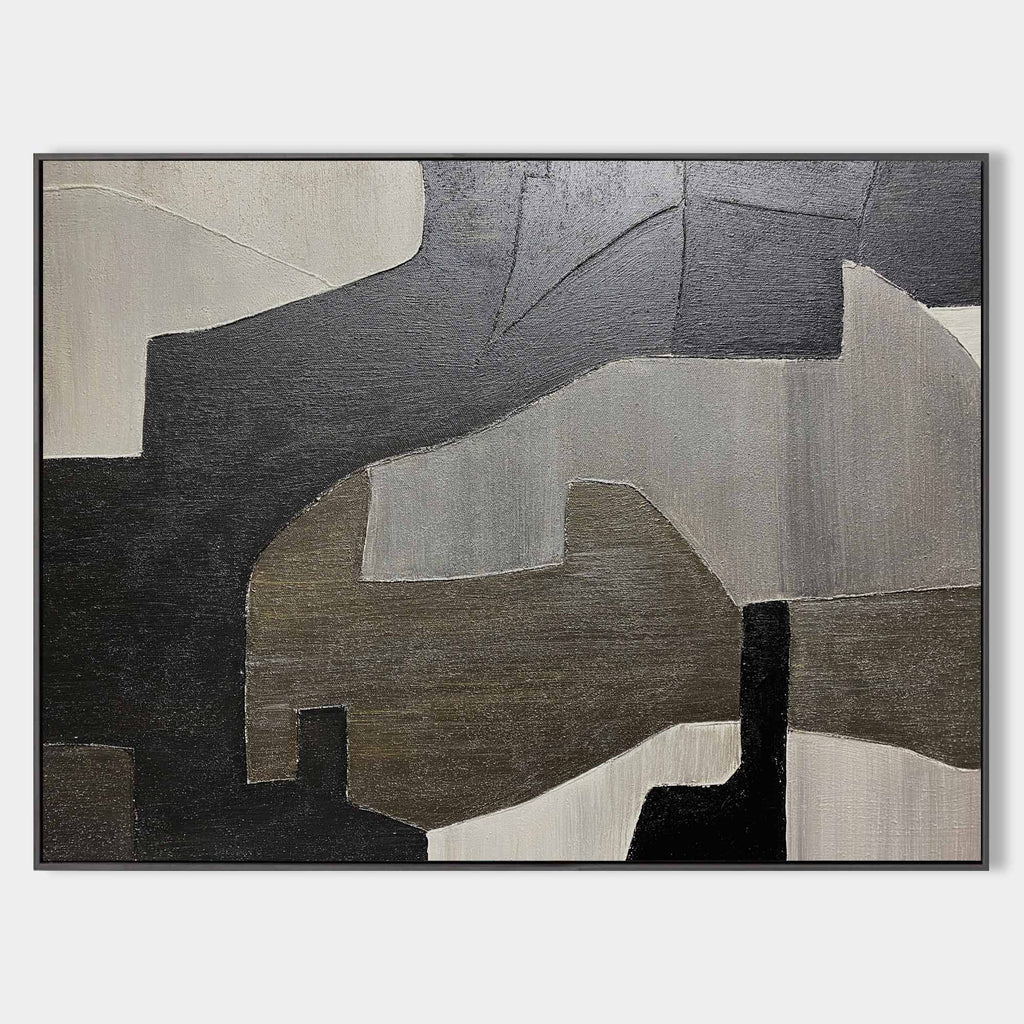 Wabi-Sabi Neutral Geometric Abstract Wall Art