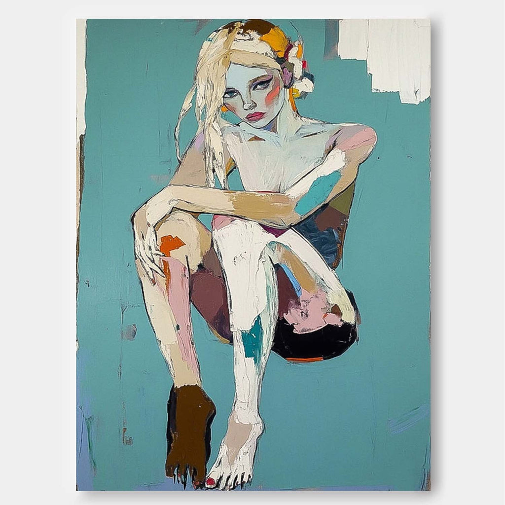 Contemplative Seated Figure Oil Painting