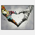 Graffiti Heart Hand Art Oil Painting