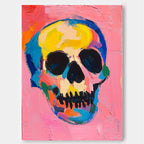 Pop Art Skull Painting Vibrant Modern Wall Art Bold