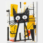 Abstract Black And White Cat Pop Art Wall Art