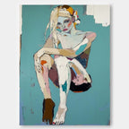 Contemplative Seated Figure Oil Painting