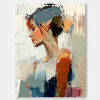 Female Profile Impasto Oil Painting Wall Decor