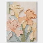 3D Sculptural Iris Painting Soft Pastels