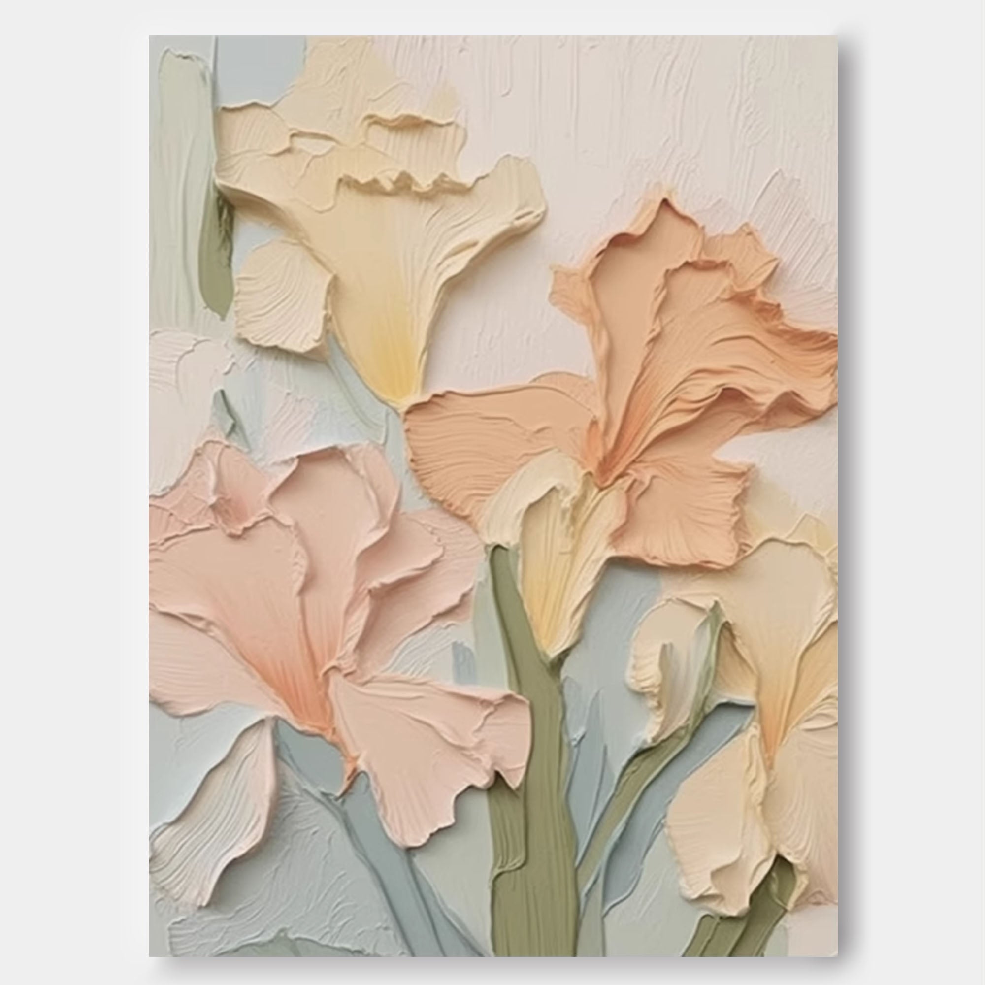 3D Sculptural Iris Painting Soft Pastels