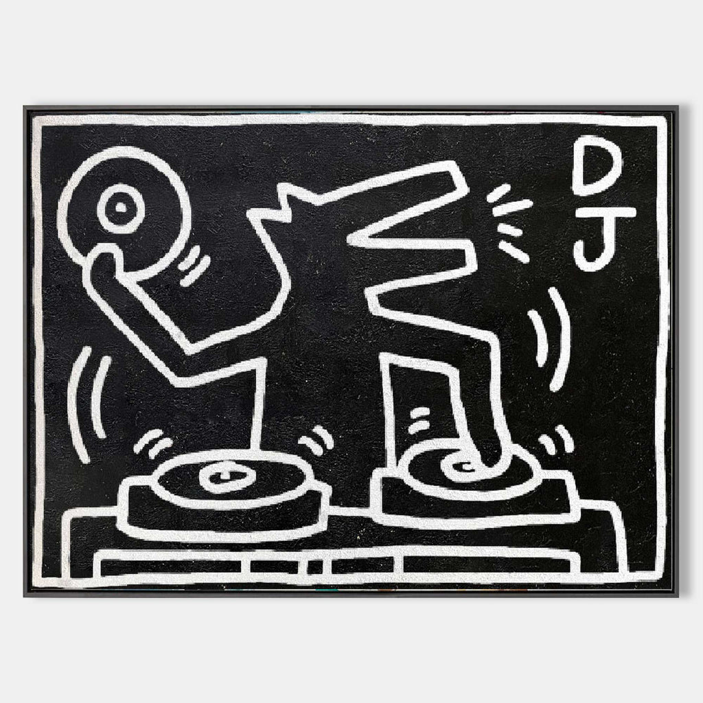 Pop Art DJ Figure Line Art Painting