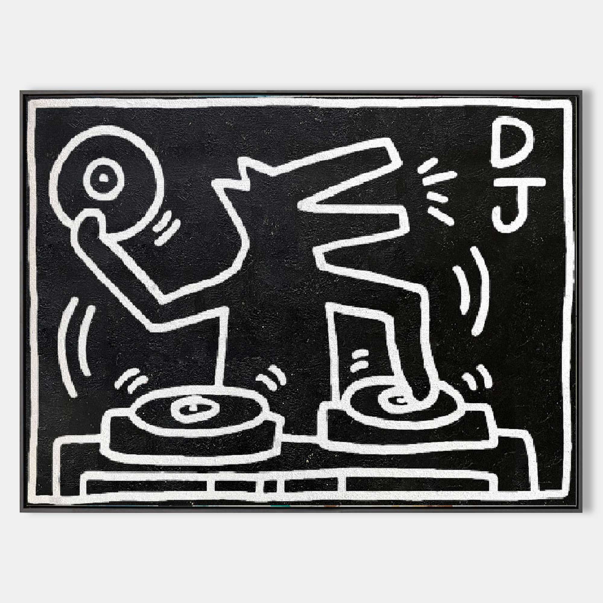 Pop Art DJ Figure Line Art Painting
