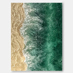 Textured Coastal Wall Art Emerald Green Ocean