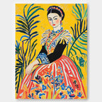 Fauvist Portrait Painting Vibrant Yellow Orange