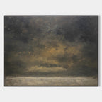 Moody Gold Charcoal Landscape Oil Painting