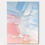 Vibrant Color Block Oil Painting Pink Blue