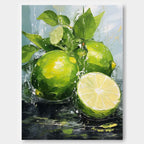 Impasto Lime Painting Vibrant Green Modern Wall Art
