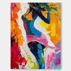 Vibrant Impasto Abstract Figure Painting Bold
