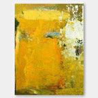 Vibrant Yellow Abstract Oil Painting Bold Impasto Texture