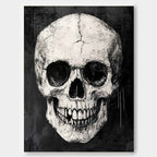 Expressionist Skull Painting Monochromatic