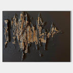 Black & Gold Impasto Abstract Painting