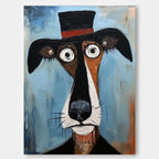 Surrealist Dog Painting Dapper Hound Modern Wall Art