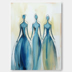 Three Blue Dresses Feminine Wall Art