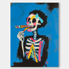 Pop Art Skeleton Painting Vibrant Modern Wall Art