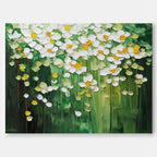 Lush Floral Canopy Oil Painting White Flowers Green