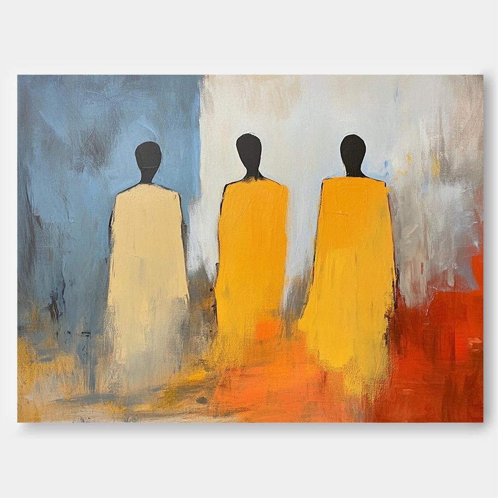 Abstract Three Figures In Robes Modern Wall Art