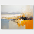 Abstract Coastal Landscape Oil Painting Bold Orange