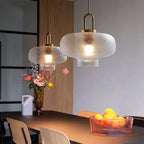 Valentina Minimalist Blown Frosted Clear Glass Pendant Light