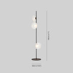 Byers Luxury Flower Metal/Glass Floor Lamp, Black/Gold/Grey