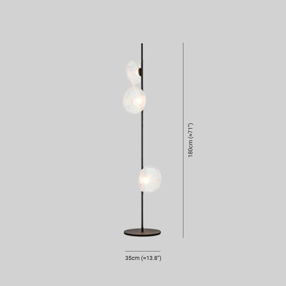 Byers Luxury Flower Metal/Glass Floor Lamp, Black/Gold/Grey