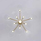 Arisha Art Deco Leaf Metal/ Chandelier, Gold