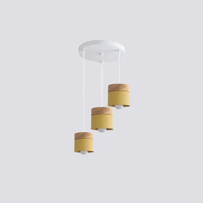 Valentina Modern Can Shape Metal/Wood Pendant Light