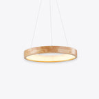 Muto Modern Ring Wood Pendant Light