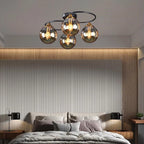Valentina Nordic Bubble Glass Ceiling Light, Gray/Amber