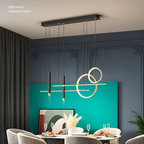 Arisha Modern Pendant Light LED, Double Circle, Gold/Black