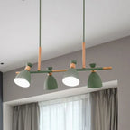 Valentina Nordic Multi Rope Wood Pendant Light, White/Green/Gray