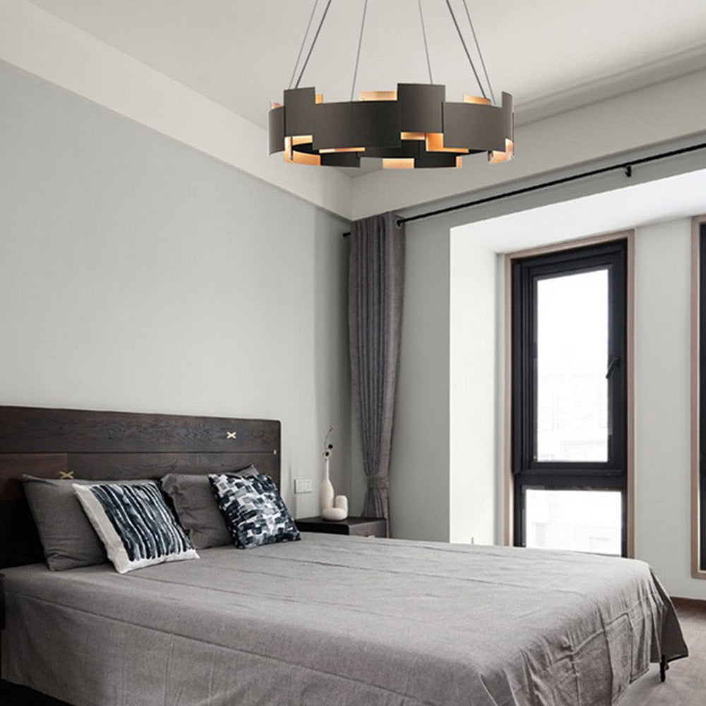 Arisha Modern Ring Metal Pendant Lamp, Black
