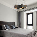 Arisha Modern Ring Metal Pendant Lamp, Black