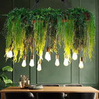 Ritta Natural Decorative Rectangular Plant Metal Pendant Light Green
