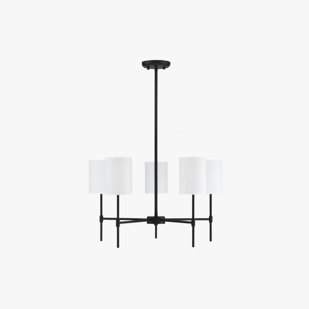 Silva Modern LED Chandelier Black/Gold Metal/Fabric Bedroom/Living Room