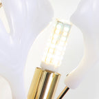 Olivia Decorative Flower in Golden White Ceramic Wall Lamp
