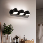 Arisha Modern Cylindrical Metal Mirror Front Wall Lamp, Black