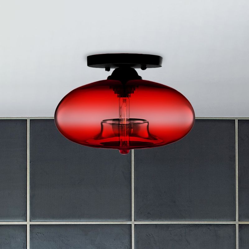 Valentina Industrial Art Deco Globe Flush Mount Ceiling Light Living Room