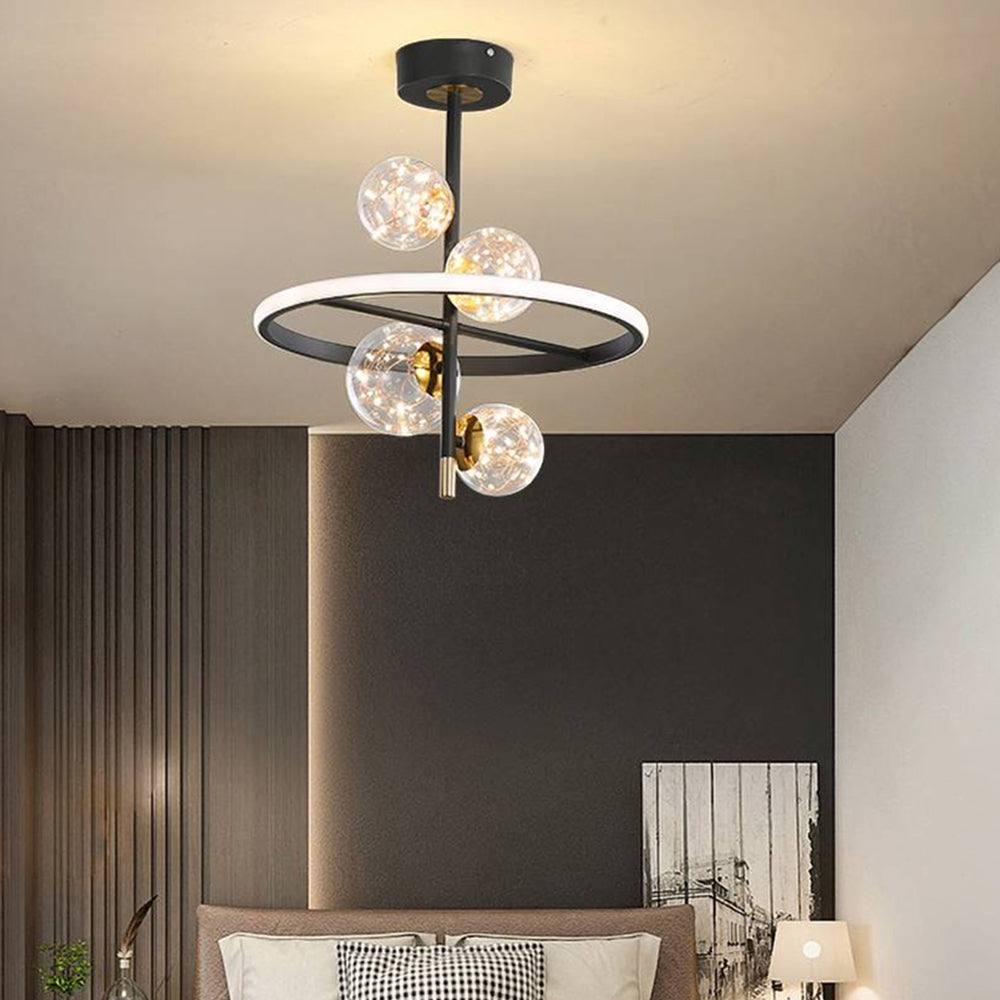 Valentina Semi-Flush Mount Ceiling Light, Gold & Black, 2 Style