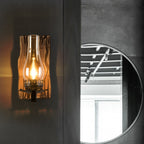 Epoch Wall Lamp Vintage Candle Wooden Glass, Bedroom