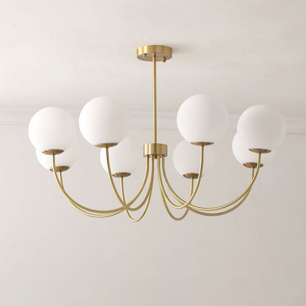 Valentina Modern Ball Bubble Metal/Glass Chandelier, Gold