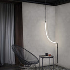 Arisha Modern Linear Metal/Silicone Pendant Light, Black