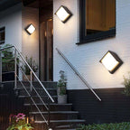 Ray Modern Square Metal Outdoor Wall Lamp Black White